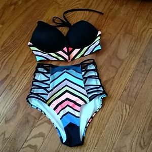 Victoria's secret pink high waisted swimsuit
